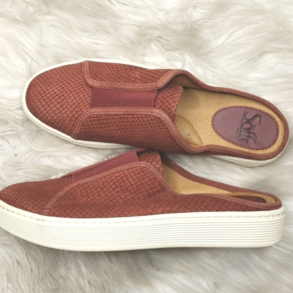 Sofft Beekon 7m Rustic red slide sneaker slip on elastic snakeskin - Picture 10 of 12